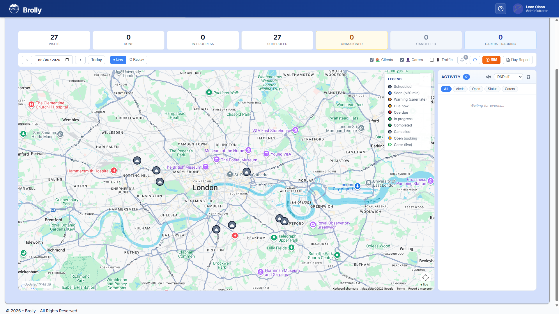Live map tracking